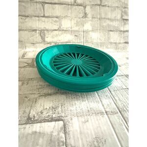 Packerware Vintage Teal Reusable Plastic Paper Plate Holders Retro Set of 8
